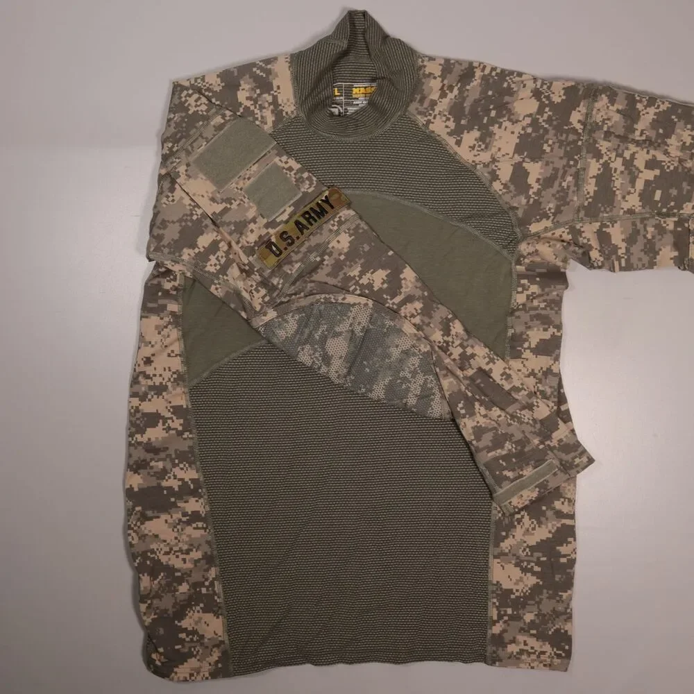 Massif Army Combat Shirt ACU Camouflage Digital Camo Made in USA Size XL